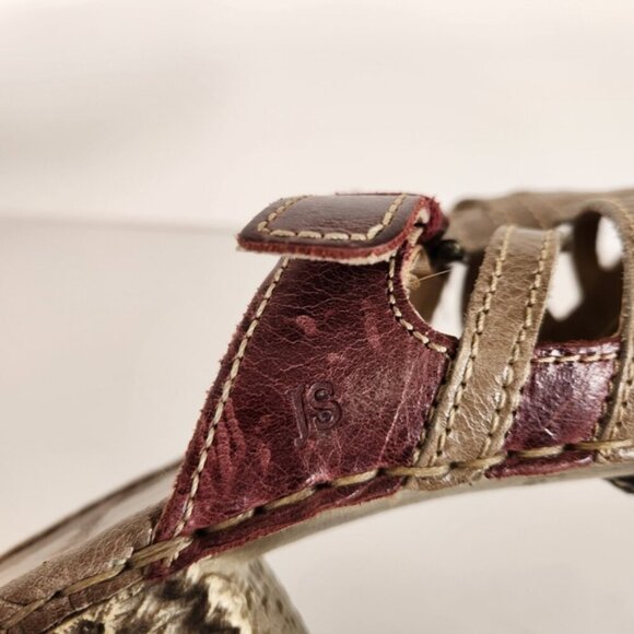 Josef Seibel Sandals Gray Leather Mule Peep Open Toe Platform Shoes 41 Size 10 - Picture 6 of 12